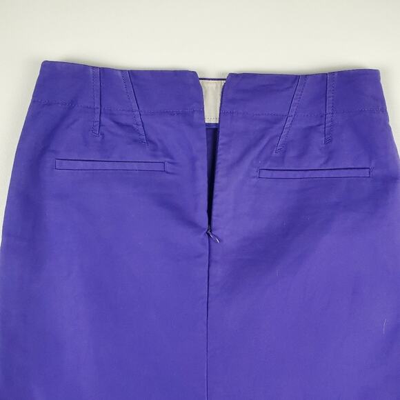 J. Crew No. 2 Stretch Pencil Skirt Sleek Fitted Mini Pleated Zip Purple Size 00 - Picture 7 of 7